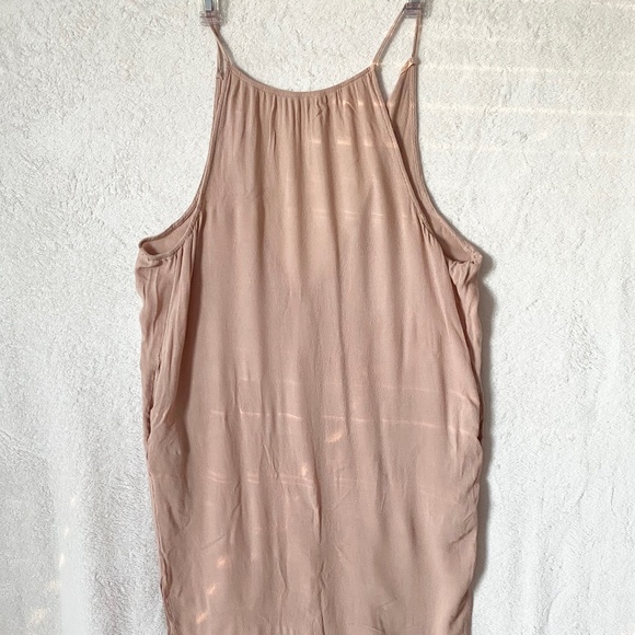 JUST U IN Womens Pullover-Over Mini Dress Back-Keyhole Sleevesless Sz LargePeach - Picture 2 of 11